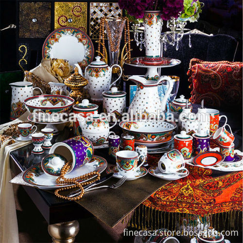 180CC Fine New Bone China Purple Canister Set of Paisley